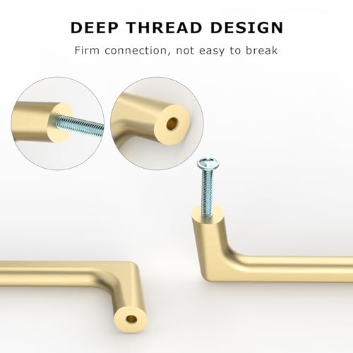 Image of 9BUILD 10 Pack Brushed Gold Cabinet Pulls 8.8 Inch Kitchen Cabinet Handles Cabinet Hardware Kitchen Handles for Cabinets Cupboard Handles Gold Dresser Pulls Drawer Handle