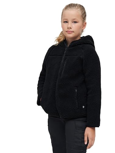 Brandit Kids Teddyfleece Jacket Hooded, Farbe: black, Größe: XL 158
