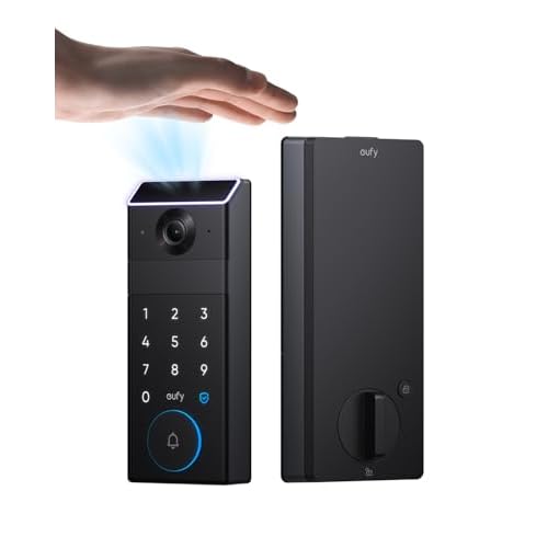 eufy FamiLock S3 Smart Lock With Palm Vein Recognition - Keyless Entry Door Lock for Front Door, 3-in-1 Wi-Fi Keypad Deadbolt+ 2K HDR Camera+ Doorbell, ANSI/BHMA Grade 1, Motion Sensor, No M