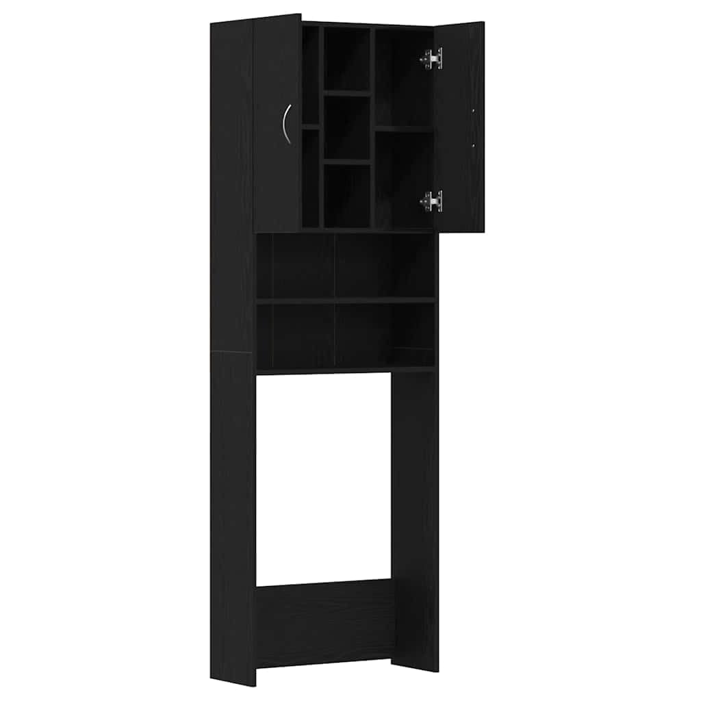vidaXL Mobile per Lavatrice Rovere Nero 64x25,5x190 cm