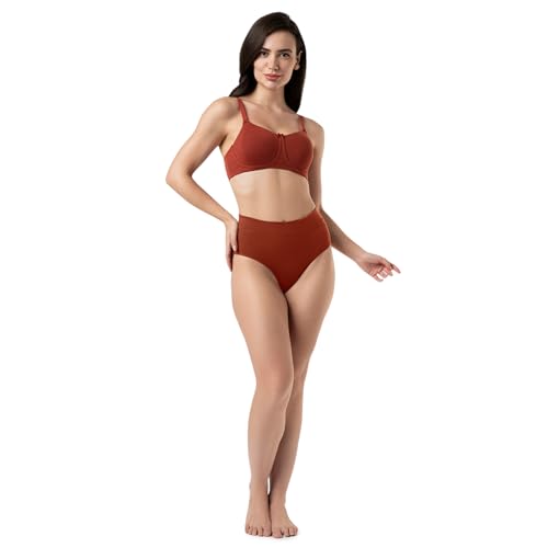 Image of Amante Women's Essential Comfort Non-Padded Non-Wired Full Coverage T-Shirt Bra | Seamless Cotton Blend | Moisture-Wicking Fabric | All-Day Support Bra