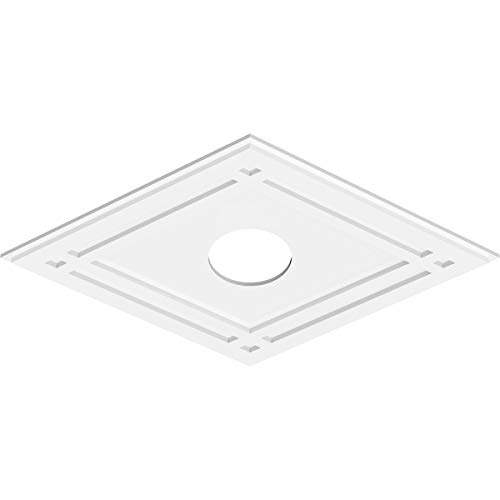 Image of Ekena Millwork CMP36X24DD-06000 Diamond Architectural Grade PVC Contemporary Urethane Ceiling Medallions 36 inchW x 24 inchH x 6 inchID x 12 3 /4 inchC x 1 inchP