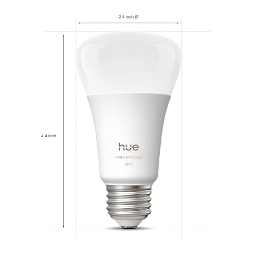 Image of Philips Hue Smart LED A19 Bulb, 3 Pack, White & Color Ambiance, E26 Base, 7.2W, Full Spectrum Light 1000K-20000K, 810 Lumens, Dimmable LED Bulbs, Works with Alexa, Google & Apple Home