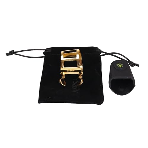 image for BetterSax Burnin’ Tenor Saxophone Ligature – 24k Gold-Plated Brass