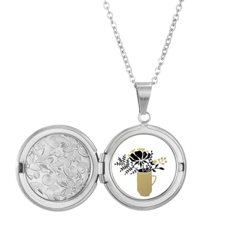 Médaillon avec citation en forme de vase à fleurs pour table de fête