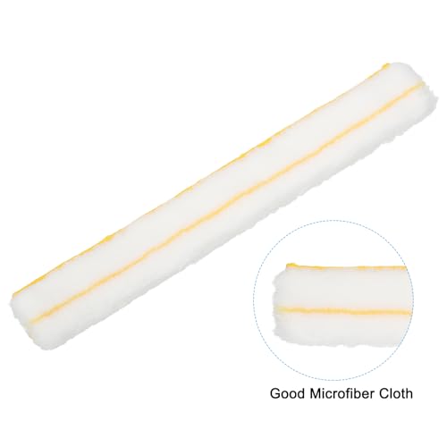 Image of MECCANIXITY Microfiber Scrubber Replacement Head 17.72 Inch for Window Glass Marble Wall Home Bathroom, Yellow /White Pack of 2