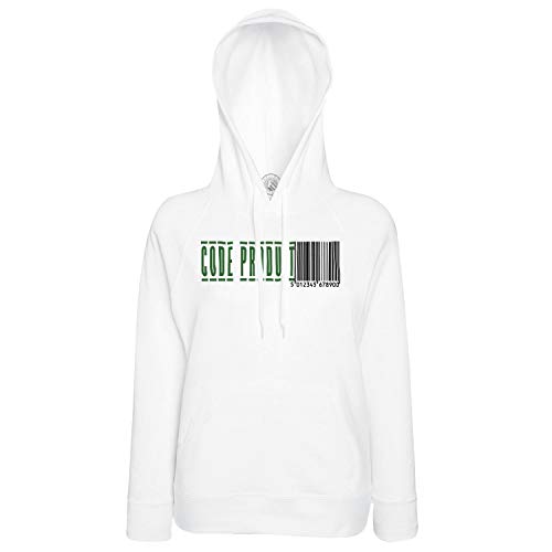 Sweat à capuche code barre vêtement noir et vert avec imprimé graphique moderne pour adulte