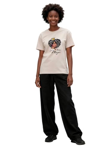 Image of Black History Pajamas, Graphic Matching Sets for Women, Magic Afro American Natural Hair Vintage Melanin T-Shirts and Pants