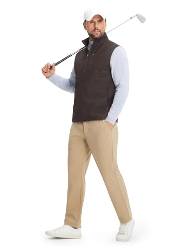 Image of M MAELREG Mens Vests Outerwear Water-Repellent Lightweight Softshell Sports Sleeveless Jacket Golf Vests for Men