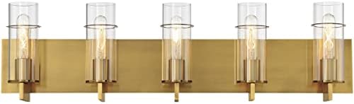 Miniatura 5 de Eurofase 34136-044 Pista - Moderno cilindro de vidrio transparente para baño, montaje en pared, con clasificación húmeda, 5 luces, 300 vatios en