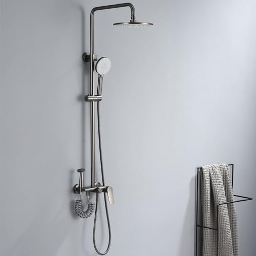 Système de douche classique 4 fonctions avec pommeau de douche rond 9 pouces