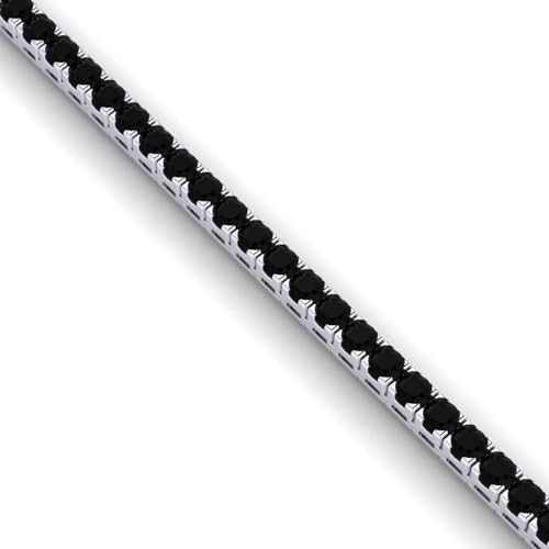 sayes.com Bransoletka tenisowa Apollo Collectiondostępna w 18-karatowym białym złocie (750) z naturalnym diamentem z certyfikatem Black 12,65ct z brylantowym szlifem