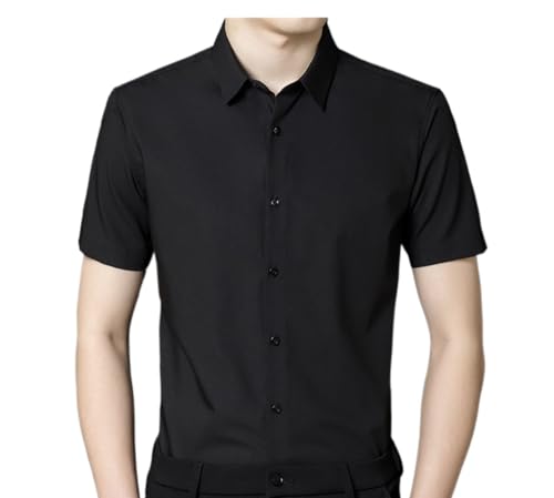 ZXYLZL Men's Casual Shirt Thin All-Match No-Iron Trend Short-Sleeved