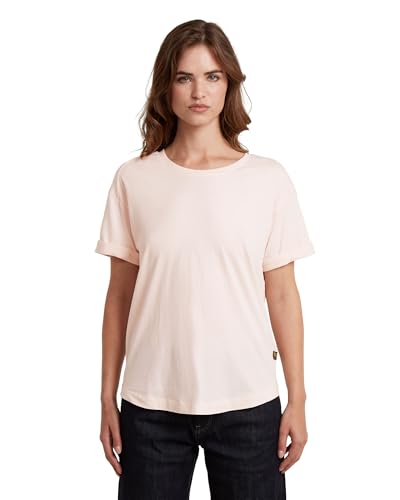 G STAR Camiseta enrollada BF para Mujer, Rosa (Silver Peony D24524 4107 H390), S
