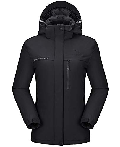 Image of CAMEL CROWN Women’s Mountain Snow Waterproof Ski Jacket Detachable Hood Windproof Fleece Parka Rain Jackt Winter Coat