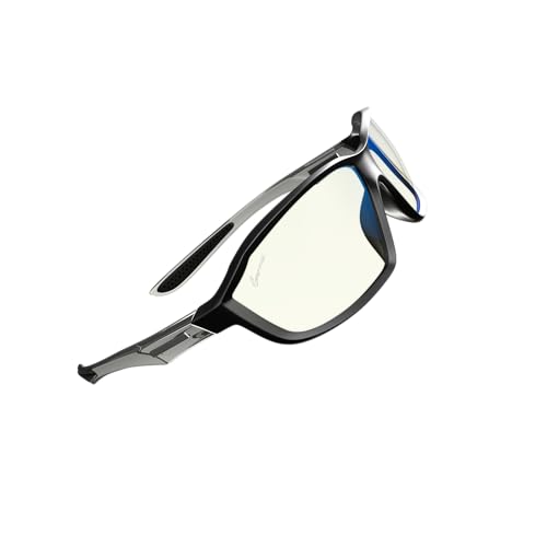 Image of Swanwick Classic Day Swannies - Premium Blue Light Blocking Glasses, Clear Lens, Block Blue Light from Gaming PC, Smartphone (Day Sporty Black, Regular)