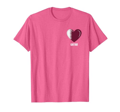 Qatar Flag Shirt | Qatari T-Shirt, Men, Pink Heather, Medium