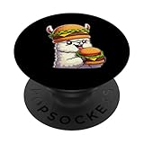 Qurky Llama Hamburger Alpaca Cheeseburger Fast Food PopSockets Standard PopGrip