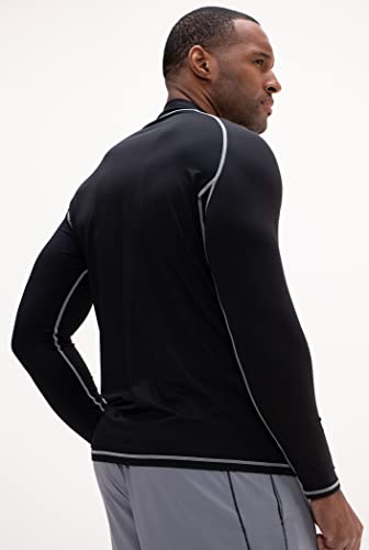 DEVOPS 2 Pack Men's Swim Shirts Rashguard UPF 50+ UV Sun Protection T-Shirt Quick Dry Fishing Beach T Shirts Long Sleeve3