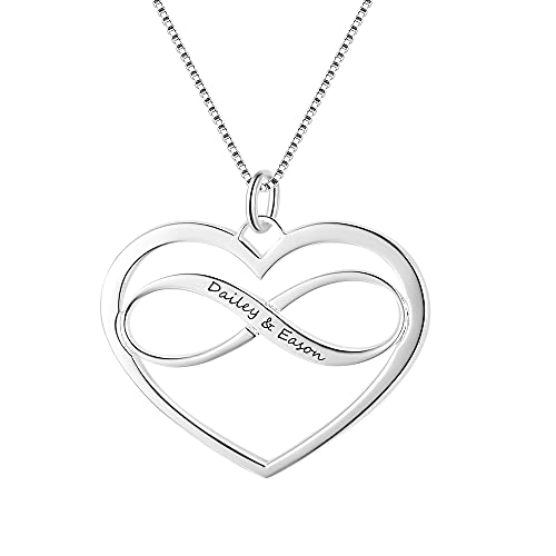 CPYGMXI 100% 925 Heart Shape Necklaces&pendants 2 Names For Women Daily Occasion