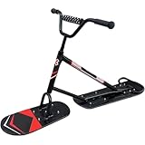 Patinete de moto de nieve para adultos y adolescentes, rotación de 360° con cuchillas dobles, marco de aluminio reforzado, capacidad de 330 libras, trineo todo terreno para resorts y patios traseros