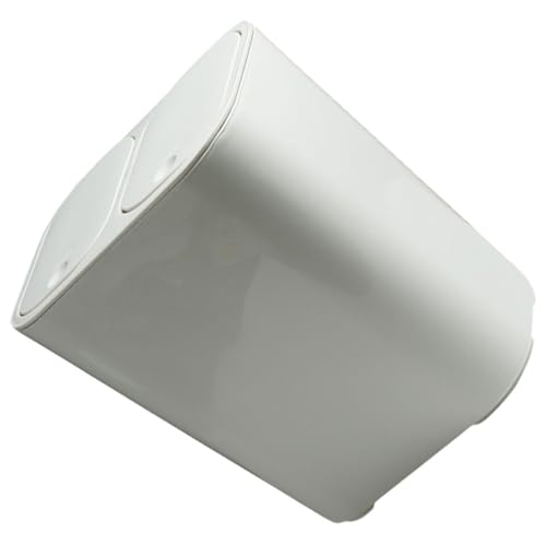 Caneca de Basura Doble Compartimento con Tapa Blanca