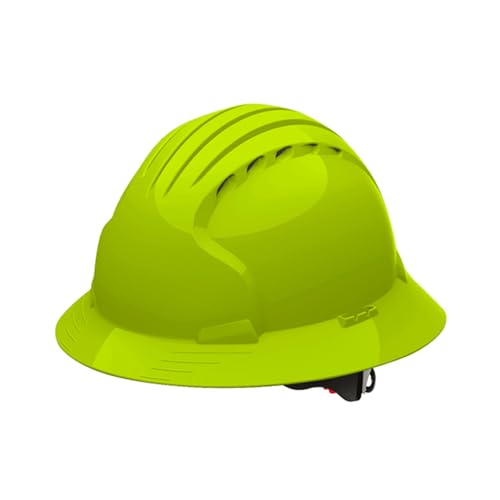 Casco duro ventilado contra el calor y los impactos con ala completa y trinquete regulable