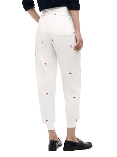 Image of Tommy Hilfiger Women's Twill Straight Chino Pants with Stretch Mid Rise Ankle Pants