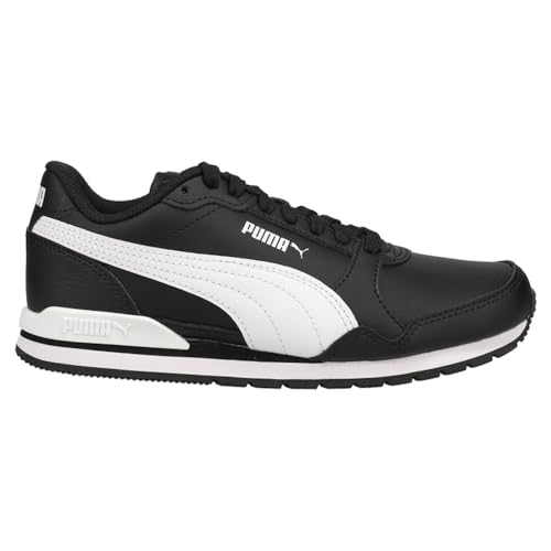 PUMA Mens St Runner V3 Leather Lace Up Sneakers Shoes Casual - Black