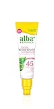 Alba Botanica, Facial Sunscreen Lotion SPF 45 Fragrance Free, Unscented, 2 Ounce (Packaging May Vary)