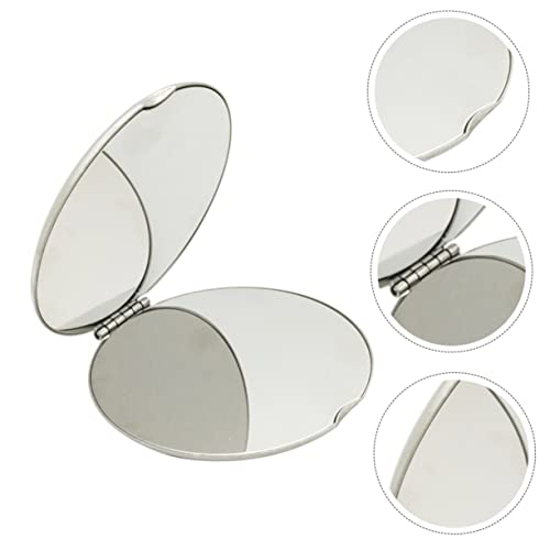 Espejo de Maquillaje Compacto Doble Faz Plegable Plata 3 pzas miniatura 2