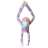 Forest Twelfth Long Arm Colorful Monkey Stuffed Animal Hanging Toys, Huggable Plush Jungle Stuffed Animals, Great as Monkey Birthday Decorations, (Pink/Blue)