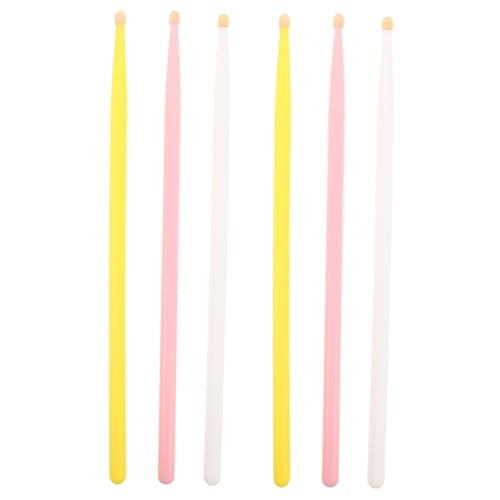 Juego de 3 pares de baquetas de madera coloridas 5A miniatura 1