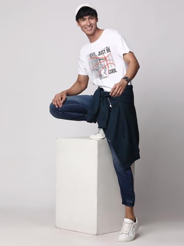 Image of ADRO 100% Cotton Lycra Tshirts for Men Combo Pack of 3 | Regular Fit | Printed T Shirt | Round Neck Half Sleeve| Mens Tshirts