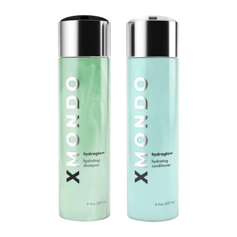 XMONDO Hair Hydraglow Hydrating Shampoo & Conditioner Bundle - Vegan Formula Designed to Lock in Moisture, Control Frizz, and Uncover Healthy Smooth Hair, 8 fl Oz, 2pc Set Cover
