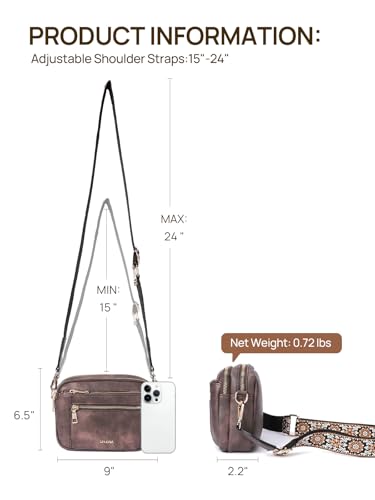 Telena Small Crossbody Bags For Women Vegan Leather Crossbody Purse With Adjustable Wide Strap For Daily Life