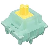 Kutethy X Gateron Jadeシリーズ ゴールデンロッドイエロー プロキーボードスイッチ MXメカニカルゲームキーボード用、5ピン55gf SMD LED 工場出荷前潤滑リニアキーボードスイッチ(45個)