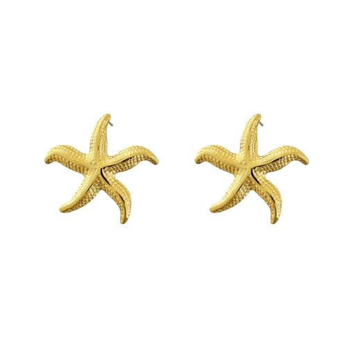 Boucles d'oreilles étoile de mer hypoallergéniques en or 14K anti-irritation
