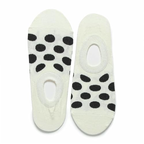 5 pairs - Creative polka dot shallow silicone non-slip summer thin cotton socks2