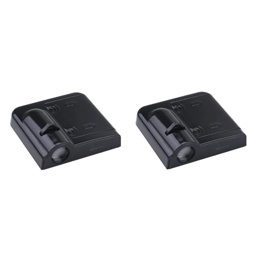 ZAPORA 2pcs ProyeccióN De Coche LnaláMbrico, para Ford Fiesta 2009 2010 2011 2012 2013 Proyector De Puerta Sombra Luz De Bienvenida Emblema LáSer Kit De LáMparas,A Install Battery Version
