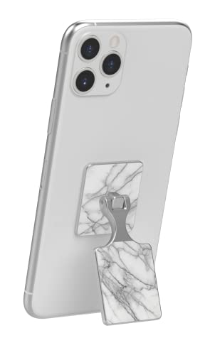 Kickback Universal Phone Stand Attachment - Rotatable Phone Kickstand & Grip Accessory (White Marble) #TOP1