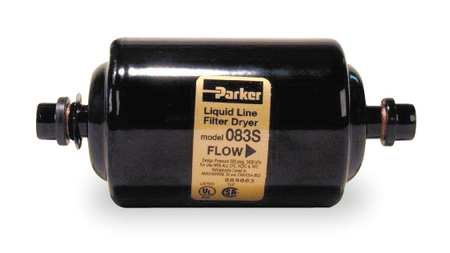 Parker Hannifin 083S Gold Label Steel Liquid Line Filter-Drier, 3/8" Odf Solder Fitting, 2.38" Shell Diameter, 5.25" Length