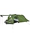 トンネル テント 2~4人用 390x190x120cm 2ルーム デラックス ファミリー テント インナーテント付き キャンプ&ハイキング 簡単設営 二面ドア 広い前室付き 多機能キャノピー アウトドア 焚火 日よけ 通気 耐水圧3000mm PUコーティング UVカット アルミ製ポール 付き オールシーズン対応 軽量 収納 4シーズン適用 組み立て説明書が付属 グリーン