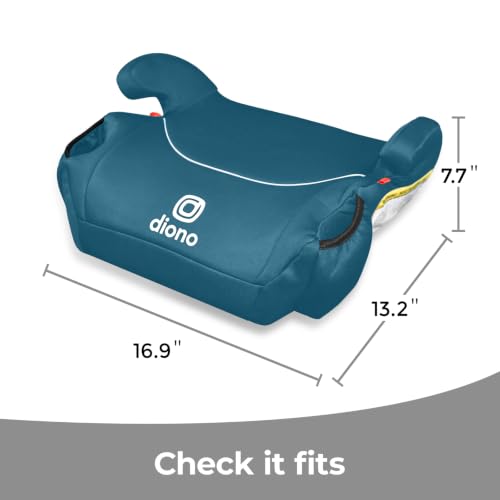Image of Diono Solana, No Latch, Pack of 2 Backless Booster Car Seats, Lightweight, Machine Washable Covers, Cup Holders, Blue Razz Ice