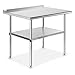 GRIDMANN NSF Stainless Steel Commercial Kitchen Prep & Work Table w/Backsplash - 36 in. x 24 in.