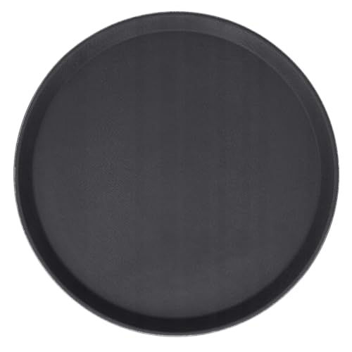 GEEZY Black Round Serving Tray 35.5cm / 14" - Non Slip Surface Platter