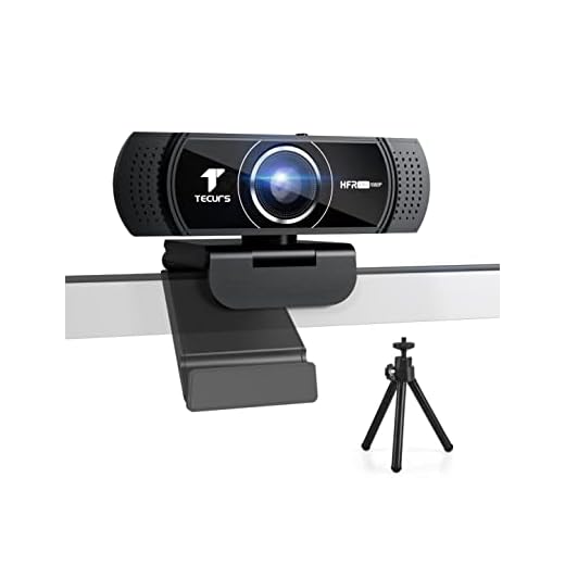TECURS 1080P 60FPS Web Camera, HD Webcam with Microphone, Streaming Webcam with Tripod and Privacy Cover, Computer Camera for Calls/Conference, Zoom/Skype/YouTube, Laptop