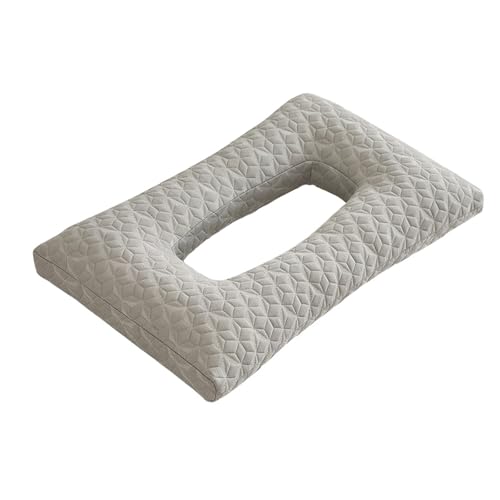 耳穴付き横向き寝枕、快適な睡眠のための柔らかい圧力緩和枕、耳を保護するための洗える通気性サポートクッション(Gray)