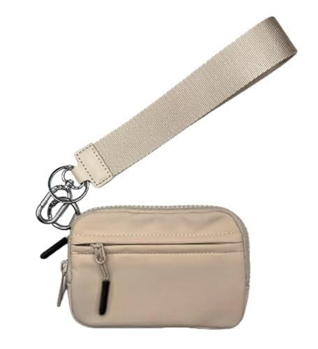 Commonlyto Wallet, The Wallet 2nd Gen, Wristlet Nylon Quilted Wallets for Women, With Id/Credit Card/Cell Phonewindow (Camel,15 * 9 * 2cm)