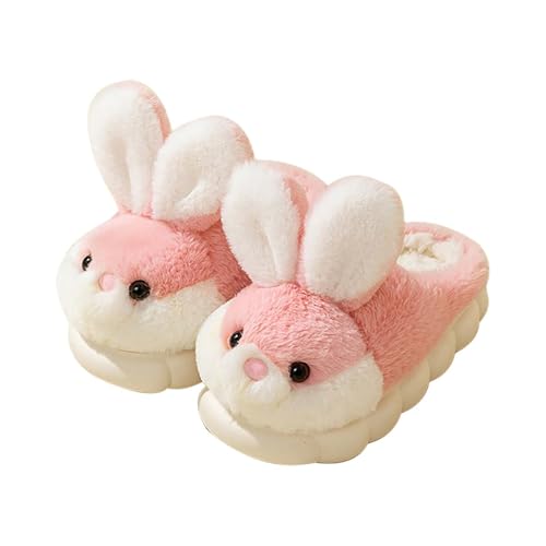 Kids Winter 𝐂artoon Indoor Plush Bunny Slippers Cute Funny Cozy Fl𝐮ffy Rabbit Shoes Home Unisex Fuzzy Animal Slipper